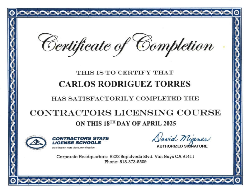 Certificate - Baja Granite Countertops, Inc Certificate - Baja Granite Countertops, Inc