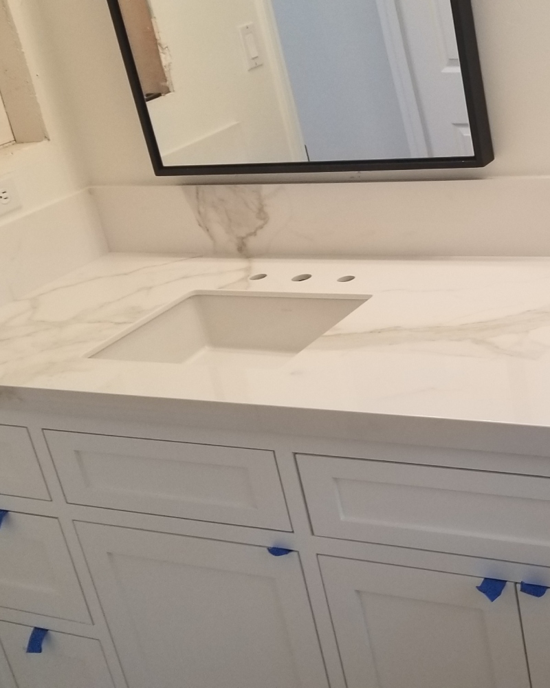 Commercial porcelain slab installation