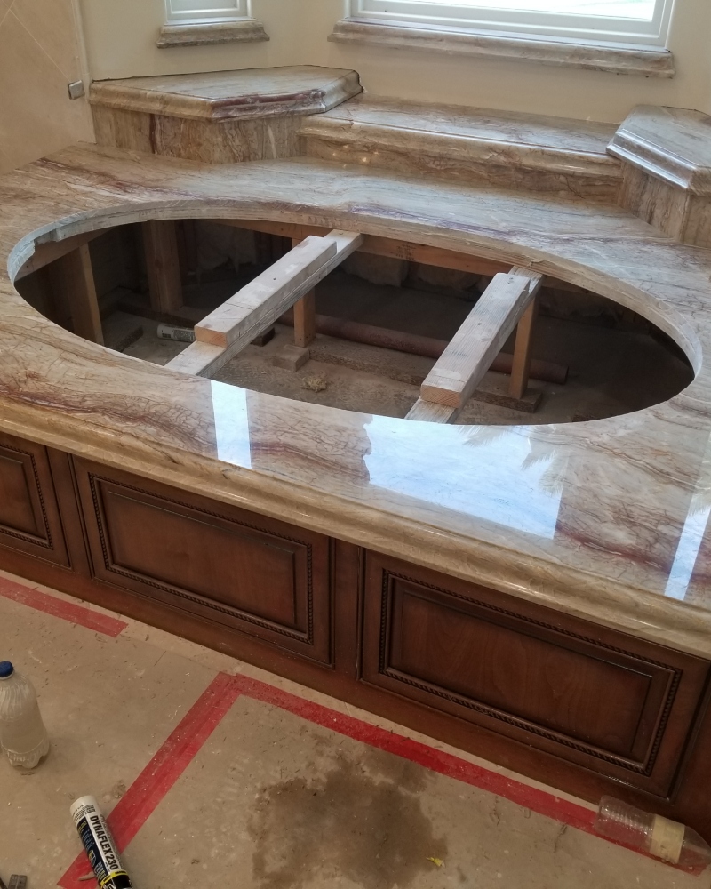 Elegant granite and porcelain bath renovations