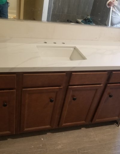 L-shaped granite countertop