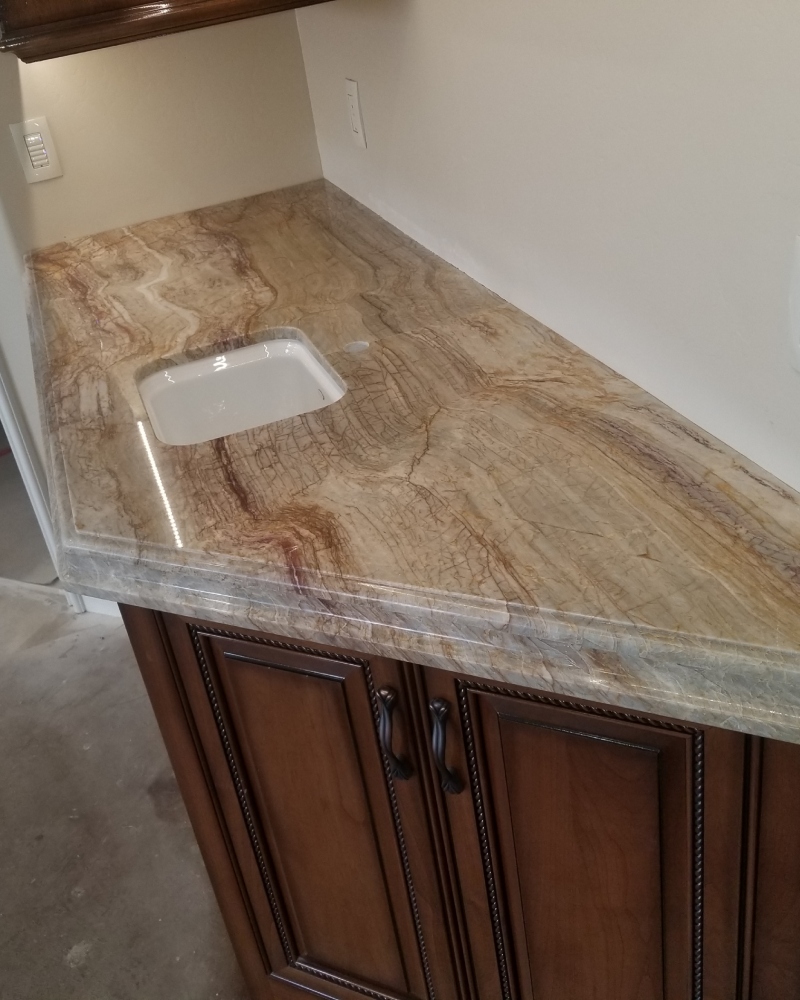 Low-maintenance granite bathroom surfaces