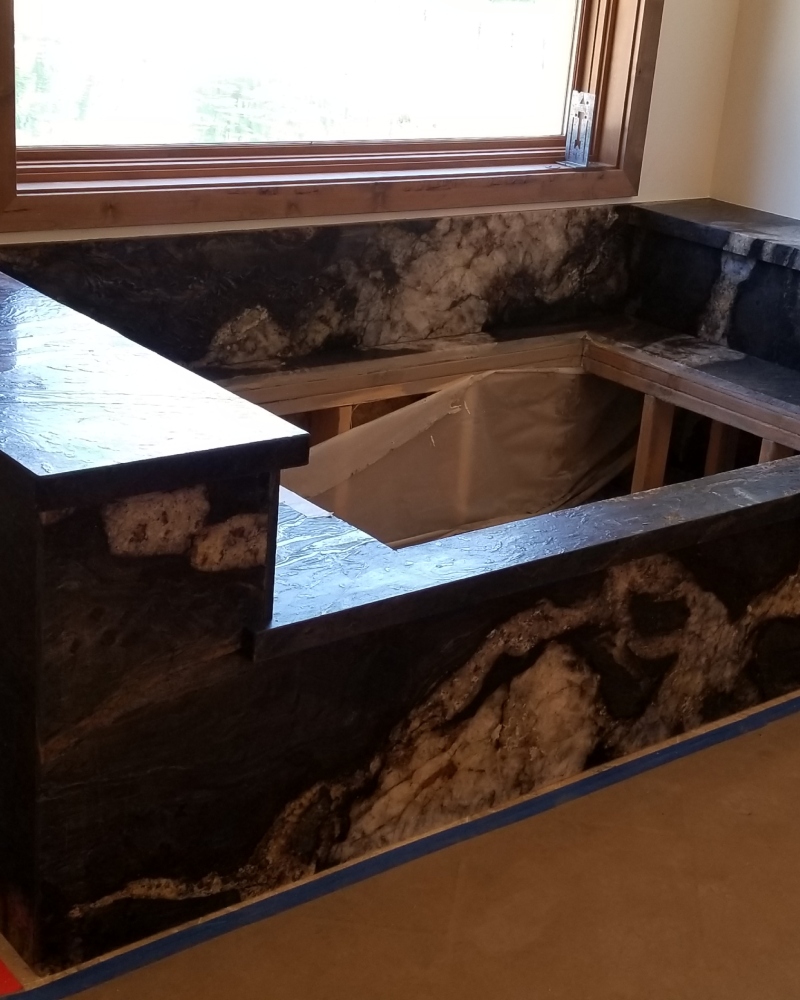 Matte finish porcelain shower and bath design