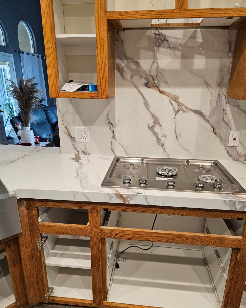 Porcelain slab installation