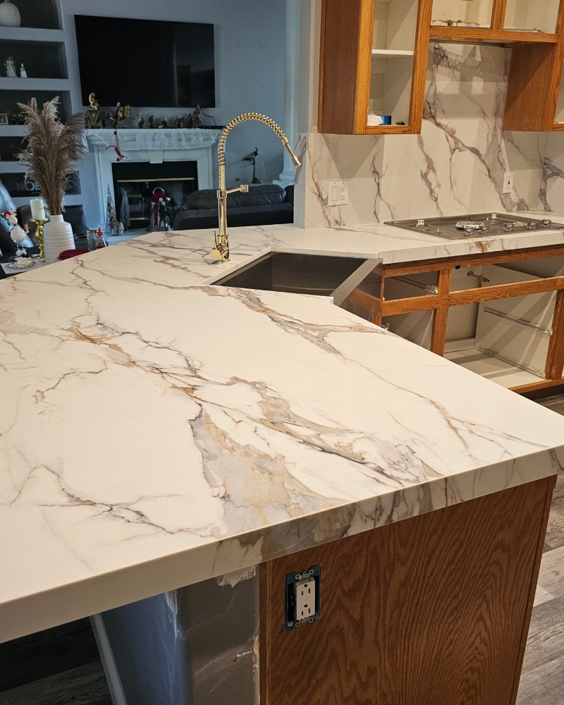 Porcelain tile installation