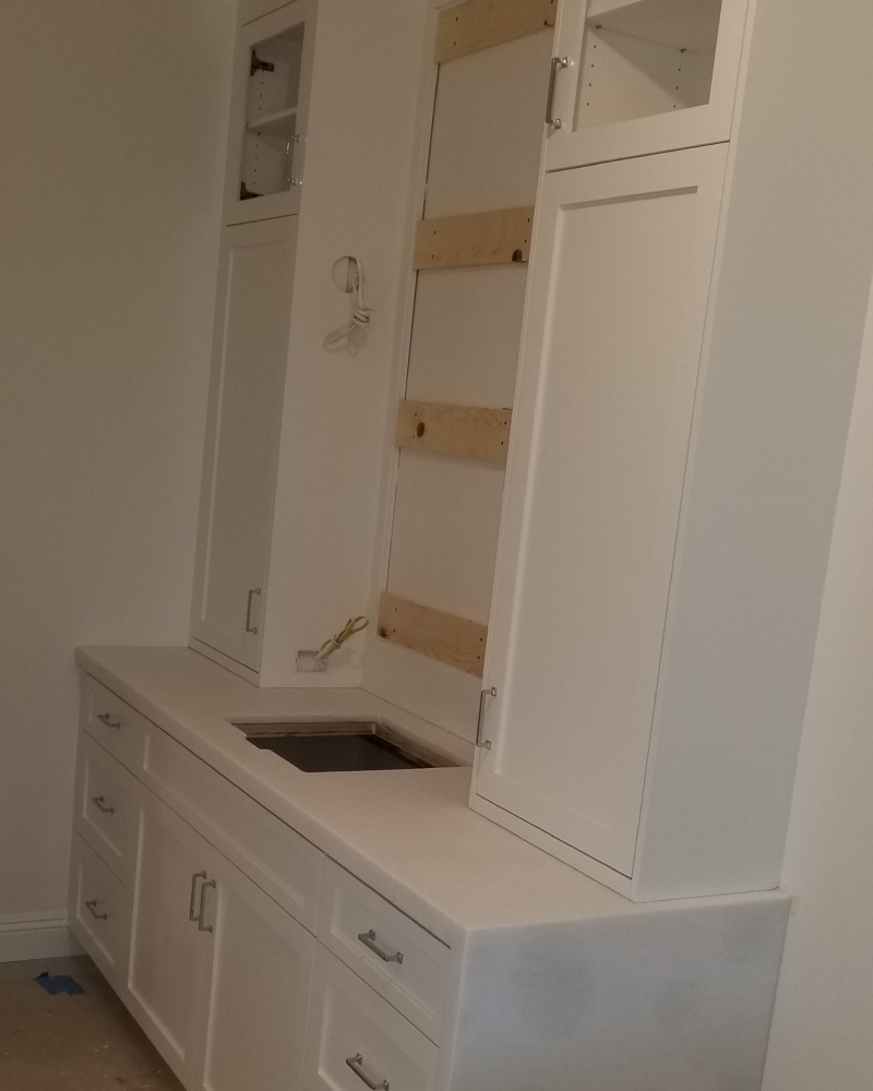 Professional marble vanity top installation